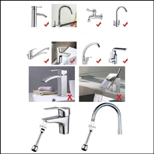 Turbo Flex 360 Degree Rotatory Flexible Sink Water Saving Faucet Nozzle Sprayer